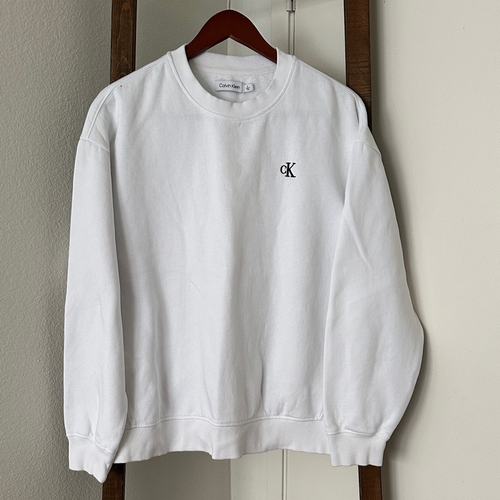 Calvin Klein Men's White Crewneck Sweatshirt